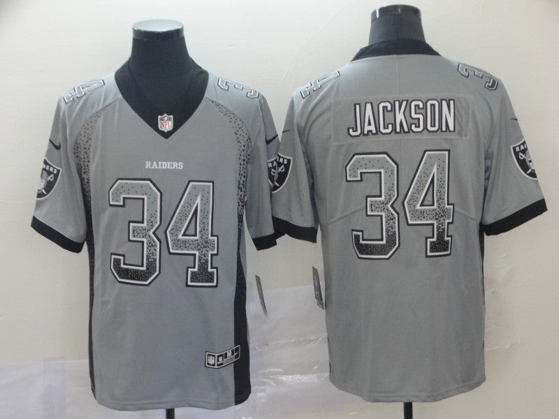 Men's Las Vegas Raiders Bo Jackson #34 Gray Alternate Game Jerseys