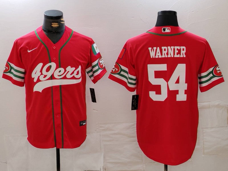 Men's San Francisco 49ers Fred Warner #54 Scarlet Game Player Jerseys