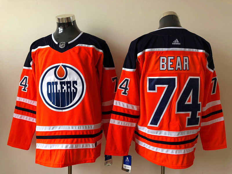 Men's Edmonton Oilers Ethan Bear #74 Orange Breakaway Player Jerseys