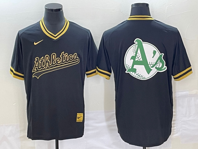 Men's Oakland Athletics Black Replica Team Jerseys