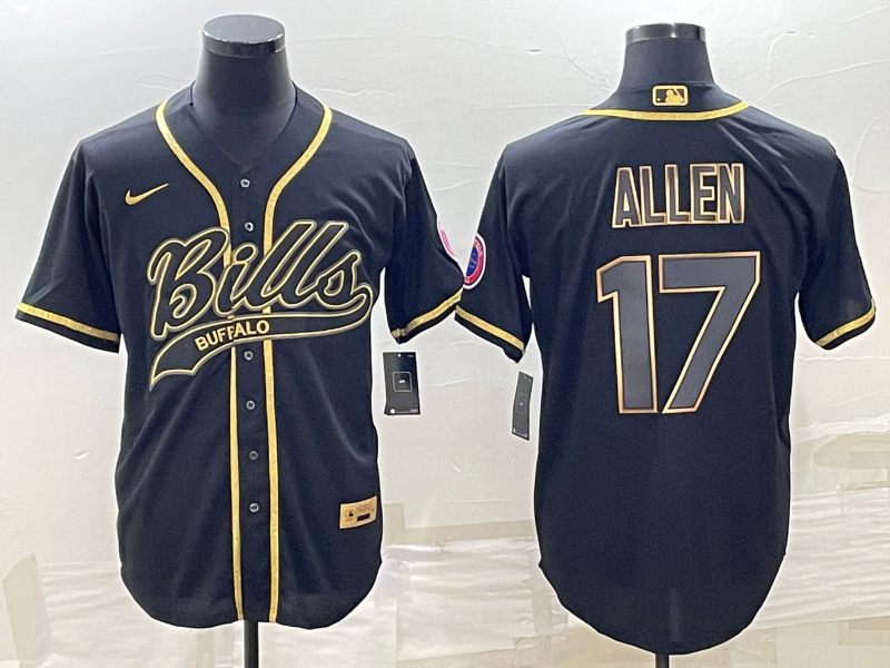 Men's Buffalo Bills Josh Allen #17 Black Player Jerseys Joint Edition