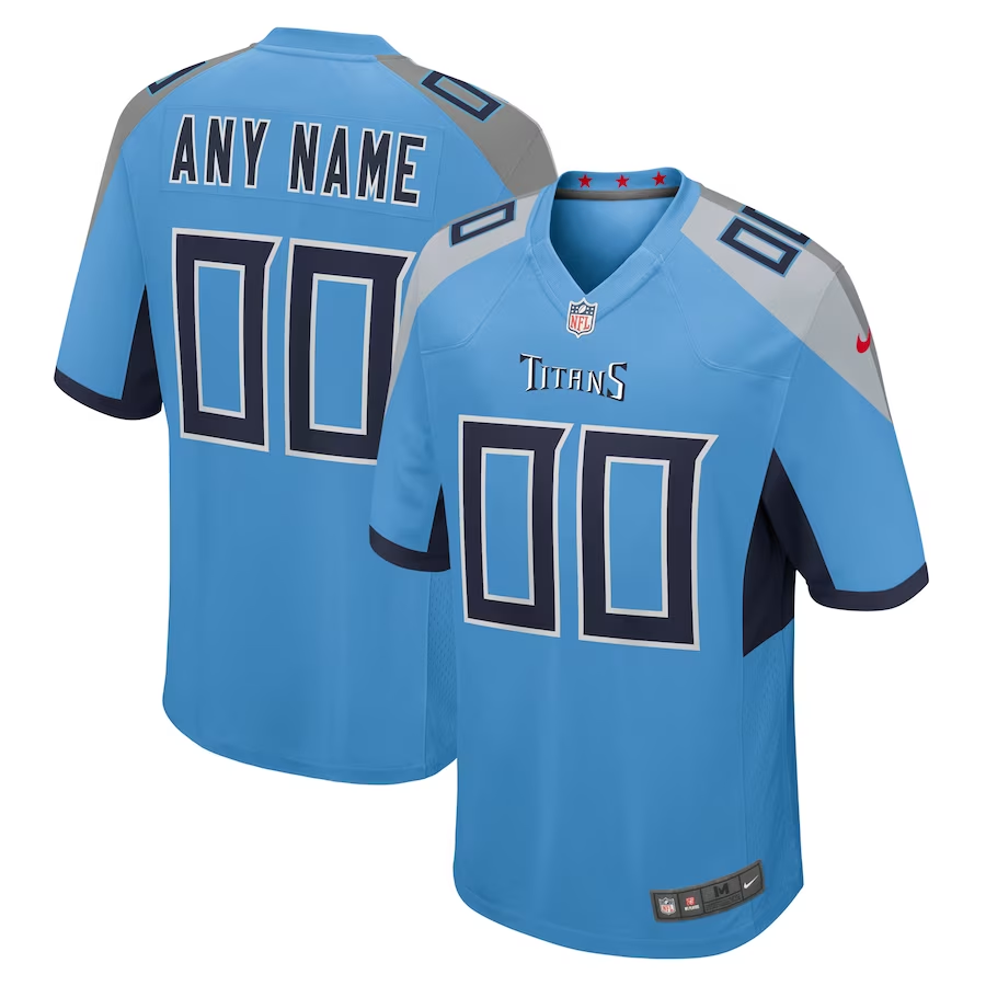 Custom Tennessee Titans Light Blue Alternate Game Jerseys