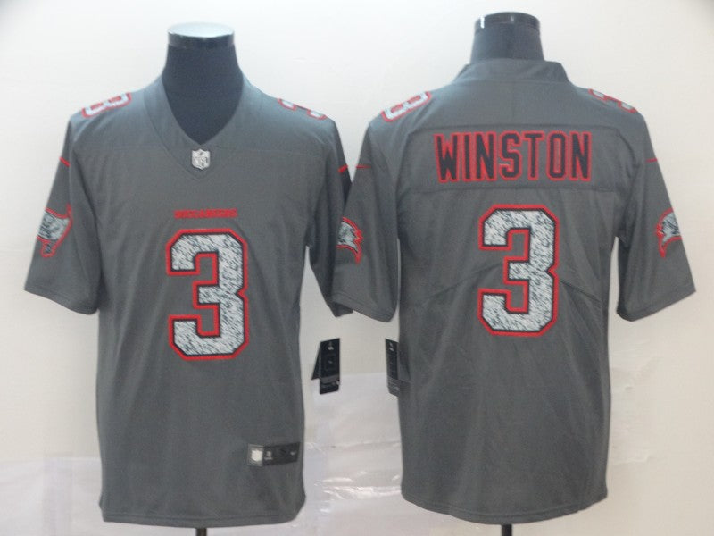 Men's Tampa Bay Buccaneers Jameis Winston #3 Gray Game Jerseys