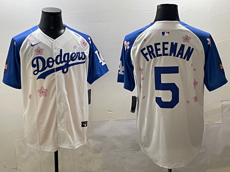 Men's Los Angeles Dodgers Freddie Freeman #5 White Alternate Team Jerseys