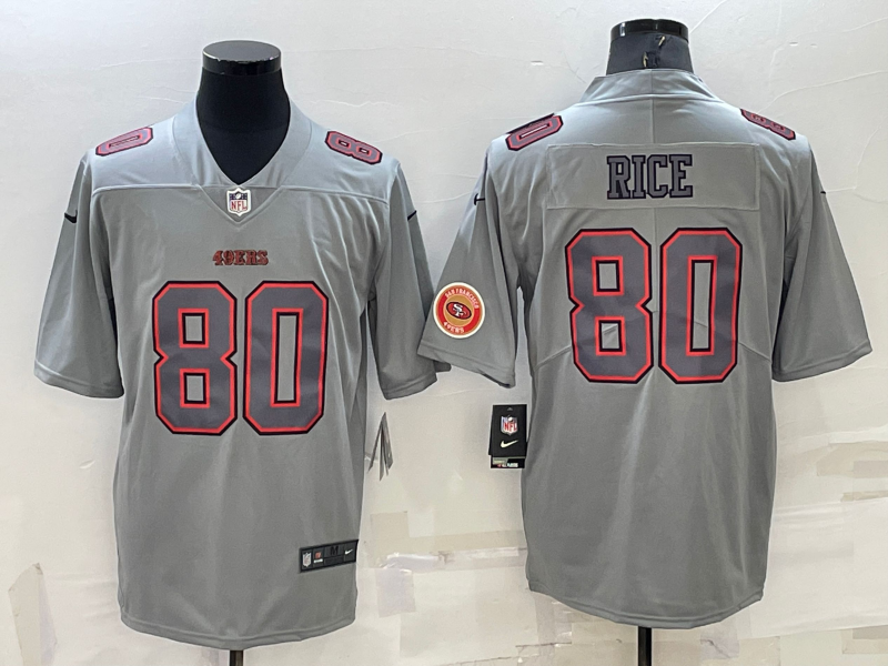 Men's San Francisco 49ers Jerry Rice #80 Gray Atmosphere Game Jerseys