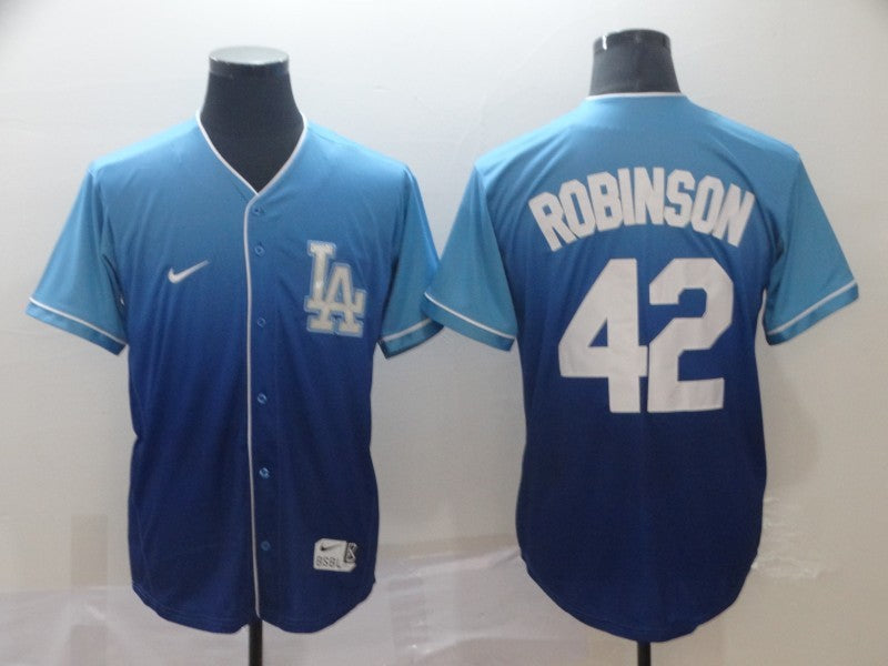 Men's Los Angeles Dodgers Jackie Robinson #42 Blue Stitched Baseball Jerseys