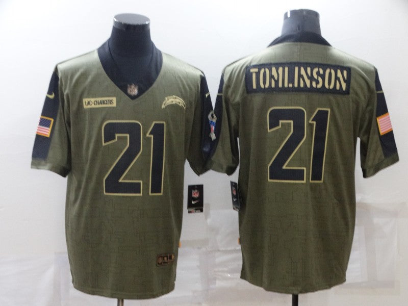 Men's Los Angeles Chargers LaDainian Tomlinson #21 Brown Game Jerseys