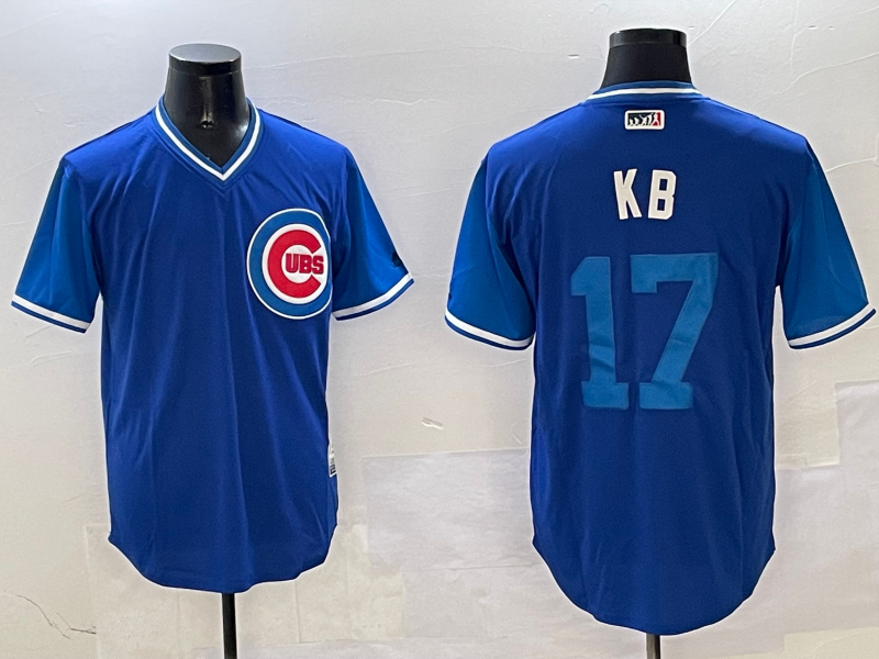 Men's Chicago Cubs Kris Bryant #17 Royal Replica Player Jerseys