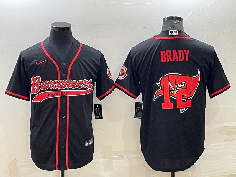Men's Tampa Bay Buccaneers Tom Brady #12 Black Game Player Jerseys Joint Edition
