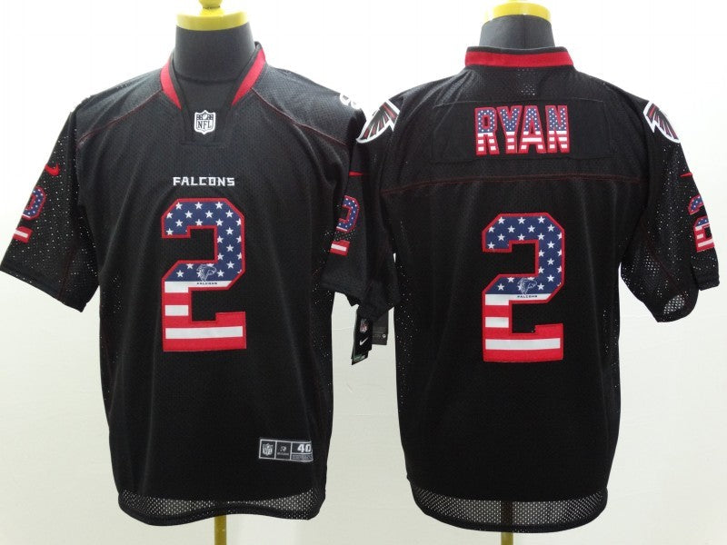 Men's Atlanta Falcons Matt Ryan #2 Black Player Game Jerseys