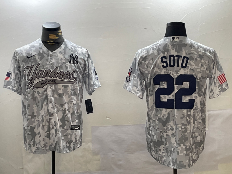 Men's New York Yankees Juan Soto #22 Arctic Camo 2024 Salute to Service Limited Jerseys
