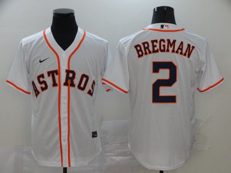 Men's Houston Astros Alex Bregman #2 White Replica Baseball Jerseys
