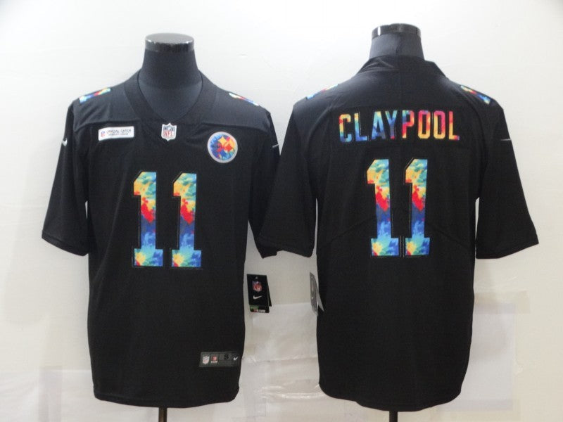 Men's Pittsburgh Steelers Chase Claypool #11 Black Game Player Jerseys