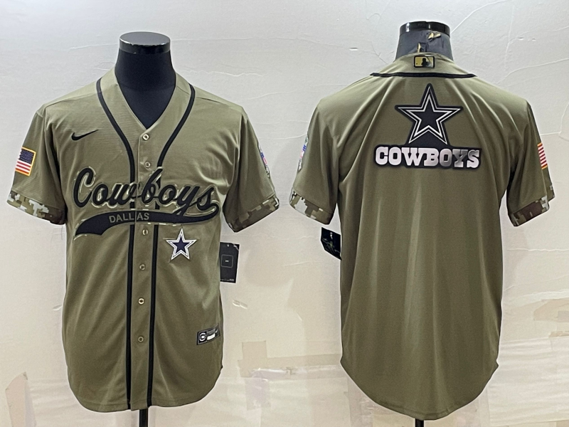 Men's Dallas Cowboys Olive 2022 Salute To Service Limited Jerseys