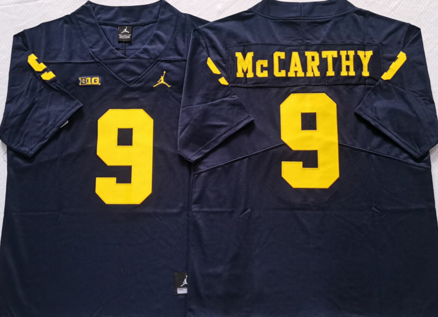 Men's Michigan Wolverines JJ McCarthy #9 Navy Alumni Player Game Jersey