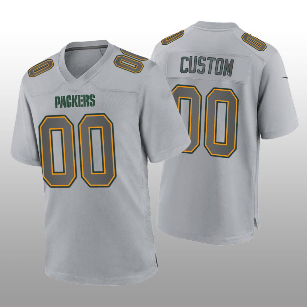 Custom1 Green Bay Packers Gray Atmosphere Game Jerseys Stitched American Football Jerseys