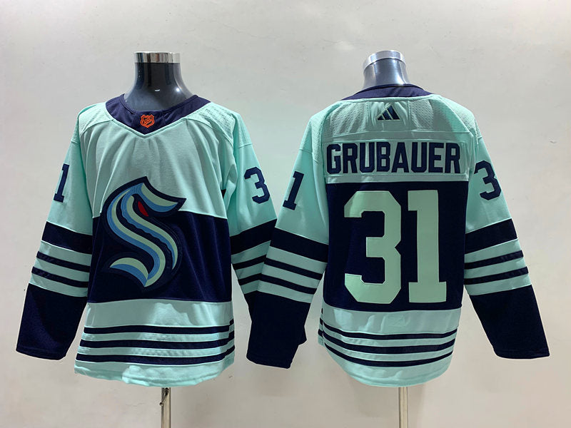 Men's Seattle Kraken Philipp Grubauer #31 Teal Reverse Retro 2.0 Authentic Player Jerseys