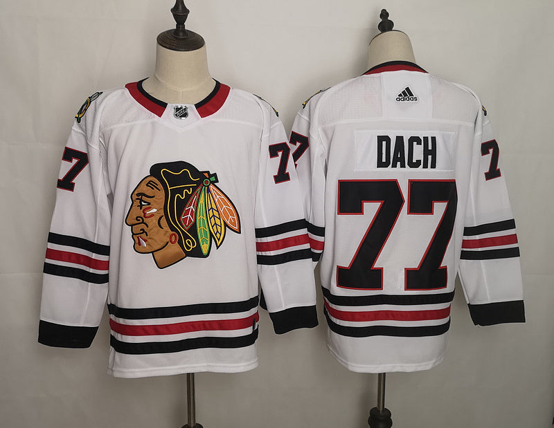 Men's Chicago Blackhawks Kirby Dach #77 White Breakaway Player Jerseys