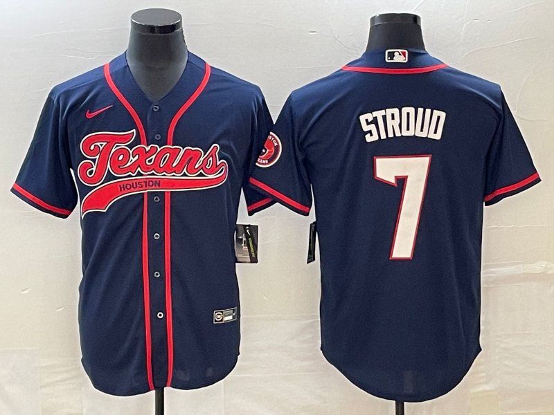 Men's Houston Texans C.J. Stroud #7 Navy Game Jerseys Joint Edition
