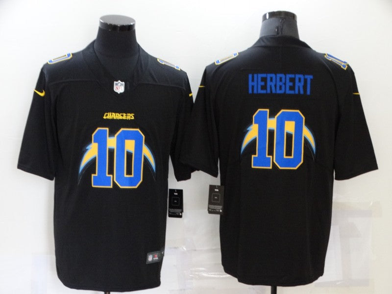Men's Los Angeles Chargers Justin Herbert #10 Black Game Jerseys