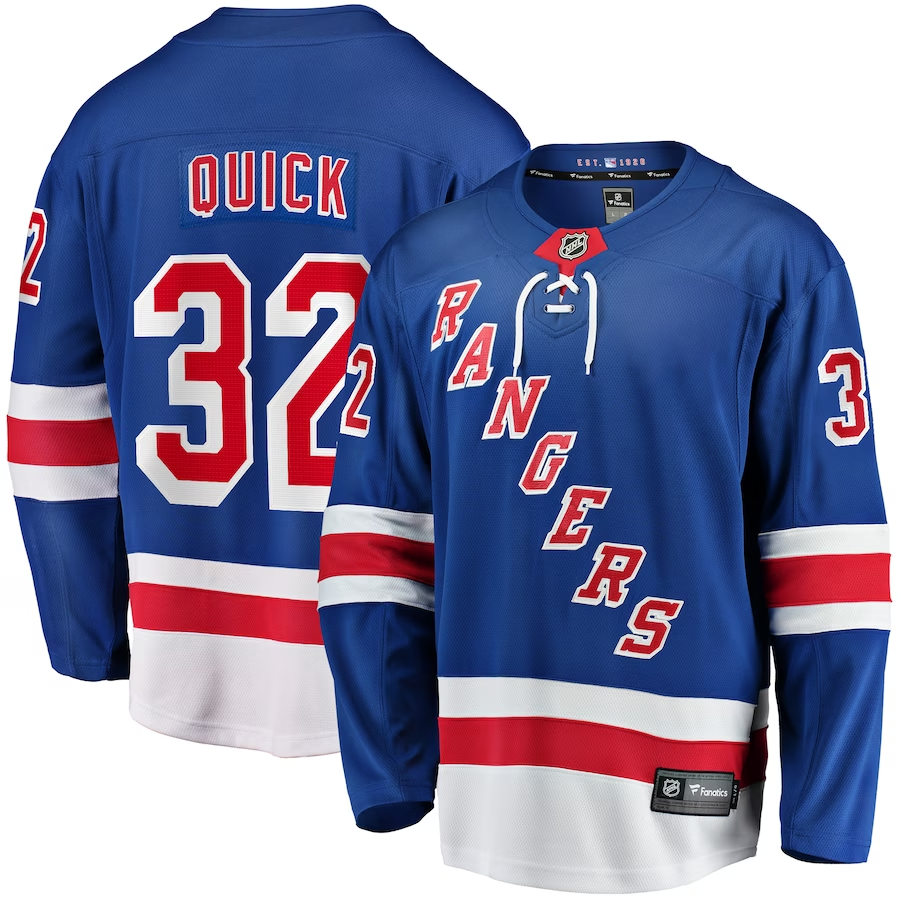 Men's New York Rangers Jonathan Quick #32 Blue Player Jerseys