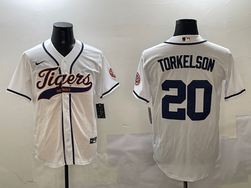 Men's Detroit Tigers Spencer Torkelson #20 White Player Jerseys