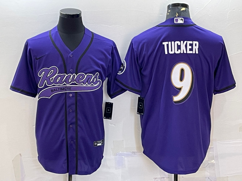 Men's Baltimore Ravens Justin Tucker #9 Purple Game Jerseys Joint Edition