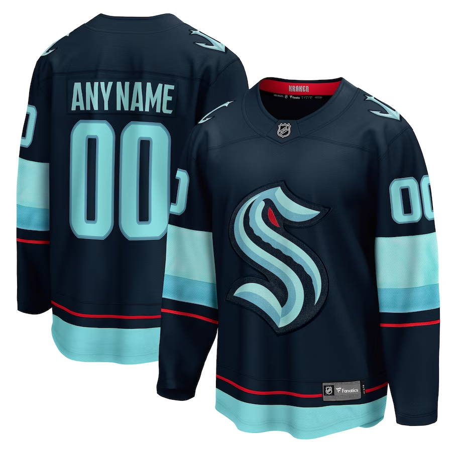 Men's Seattle Kraken Navy Home Breakaway Custom Jerseys