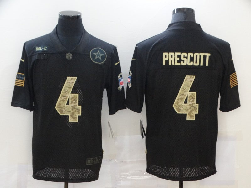Men's Dallas Cowboys #4 Dak Prescott Black Player Game Jerseys