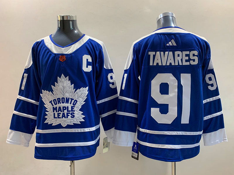 Men's Toronto Maple Leafs John Tavares #91 Blue Breakaway Player Jerseys