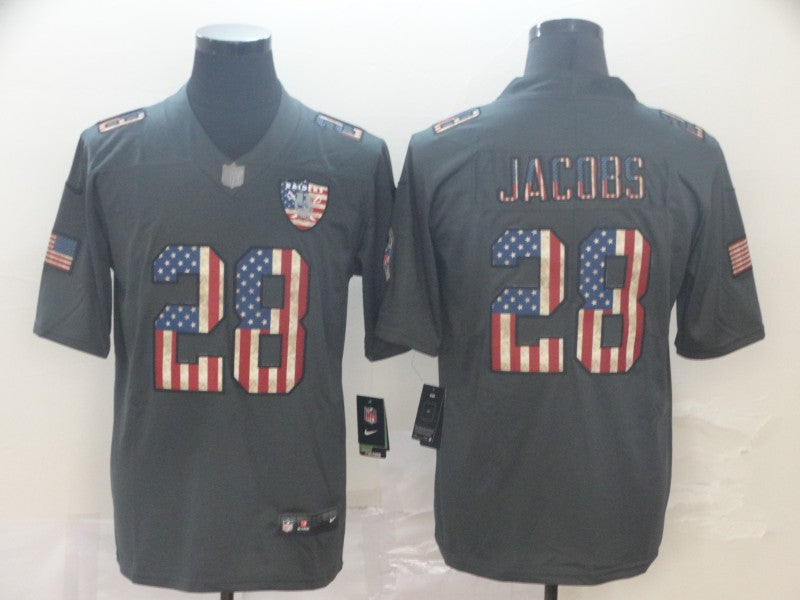 Men's Las Vegas Raiders Josh Jacobs #28 Black Team Game Jerseys