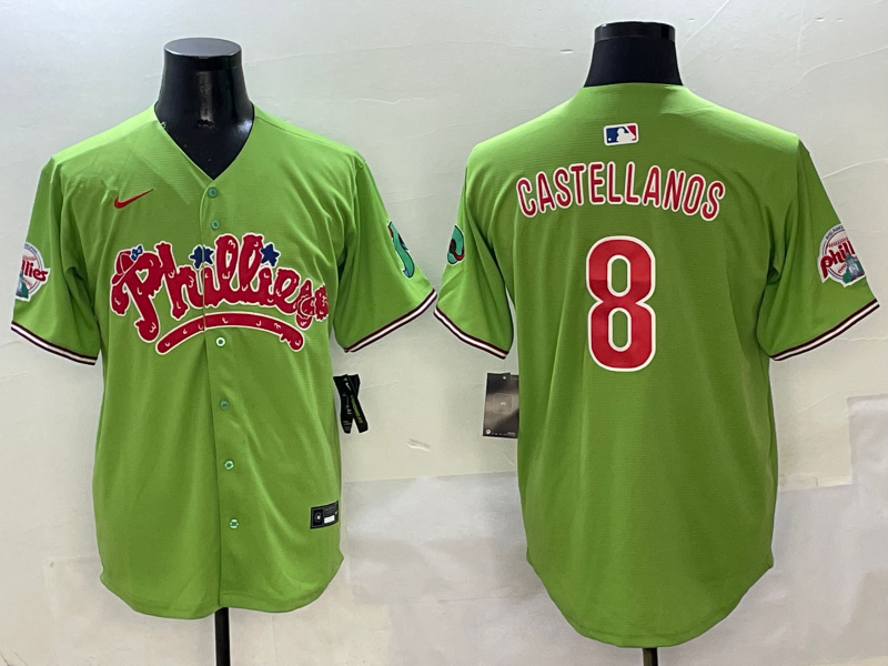 Men's Philadelphia Phillies Nick Castellanos #8 Green Player Jerseys