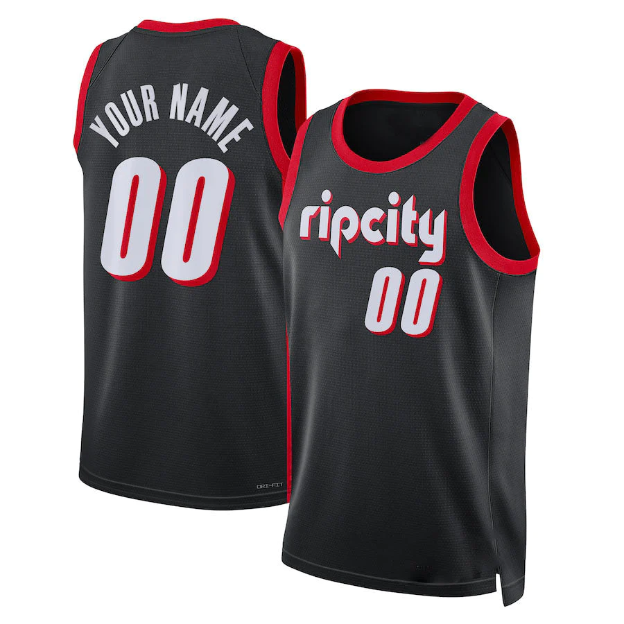 Men's Portland Trail Blazers Black 2021/22 Swingman Custom Jerseys - City Edition