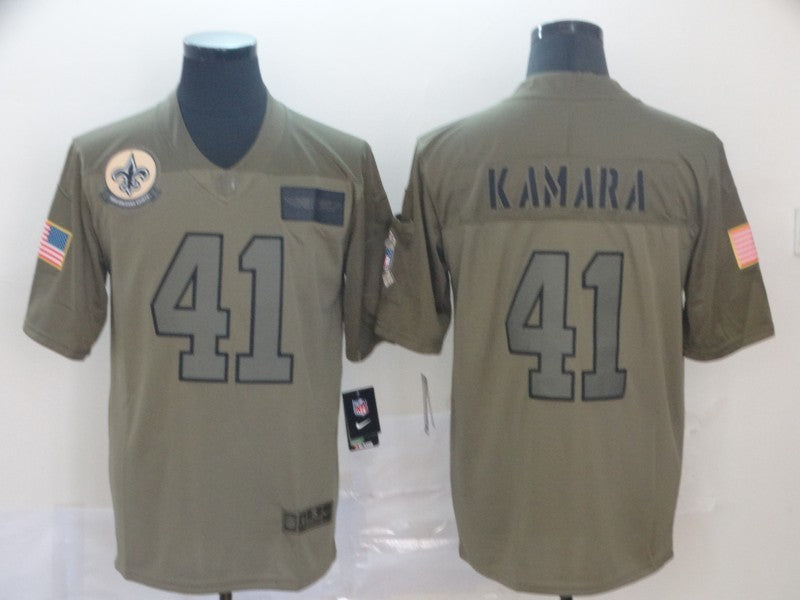 Men's New Orleans Saints Alvin Kamara #41 Brown Game Jerseys