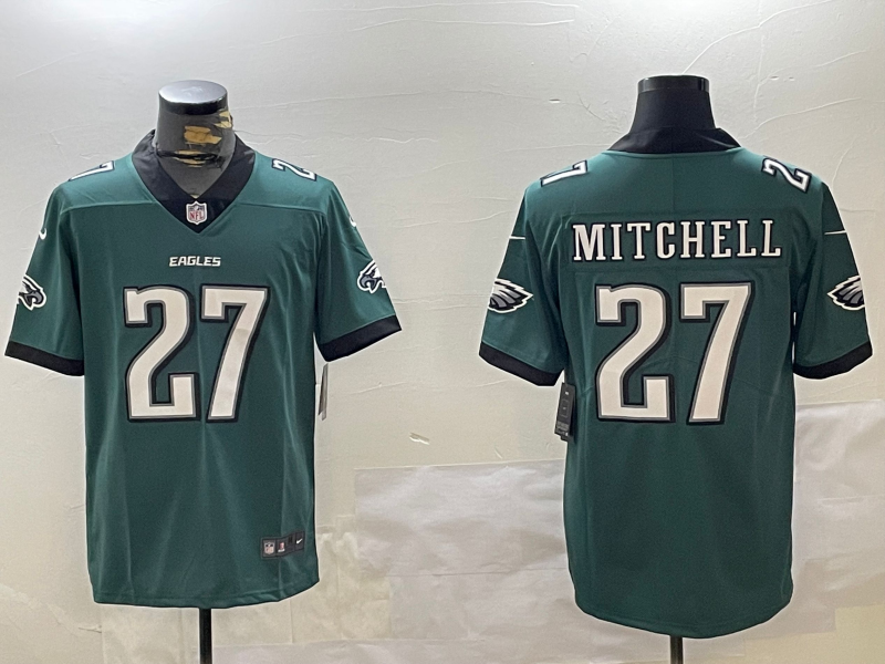 Men's Philadelphia Eagles Quinyon Mitchell #27 Midnight Green Player Game Jerseys