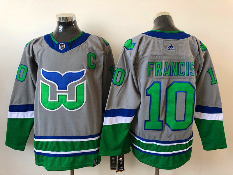 Men's Carolina Hurricanes Ron Francis #10 Gray Home Breakaway Player Jerseys