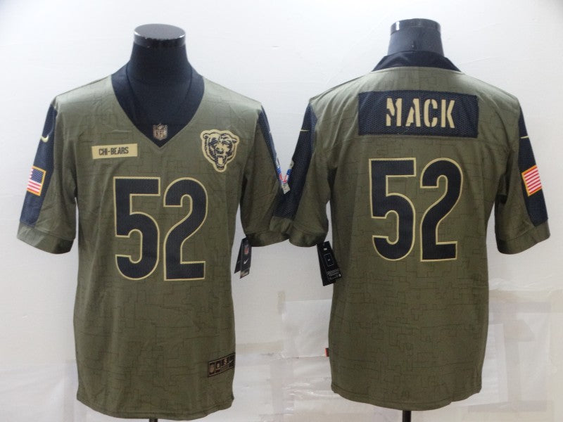 Men's Chicago Bears Khalil Mack #52 Brown Player Game Jerseys
