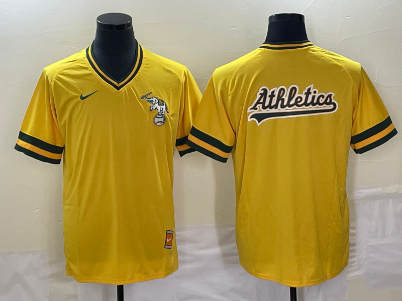 Men's Oakland Athletics Gold Cooperstown Collection Mesh Batting Player Jerseys