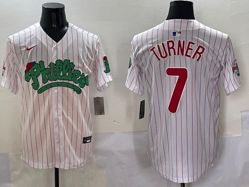 Men's Philadelphia Phillies Trea Turner #7 White Player Jerseys