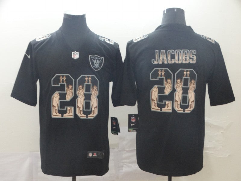 Men's Las Vegas Raiders #28 Josh Jacobs Black Game Player Jerseys