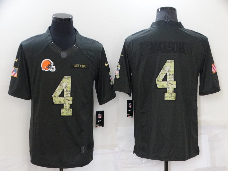 Men's Cleveland Browns Deshaun Watson #4 Black Authentic Game Jerseys