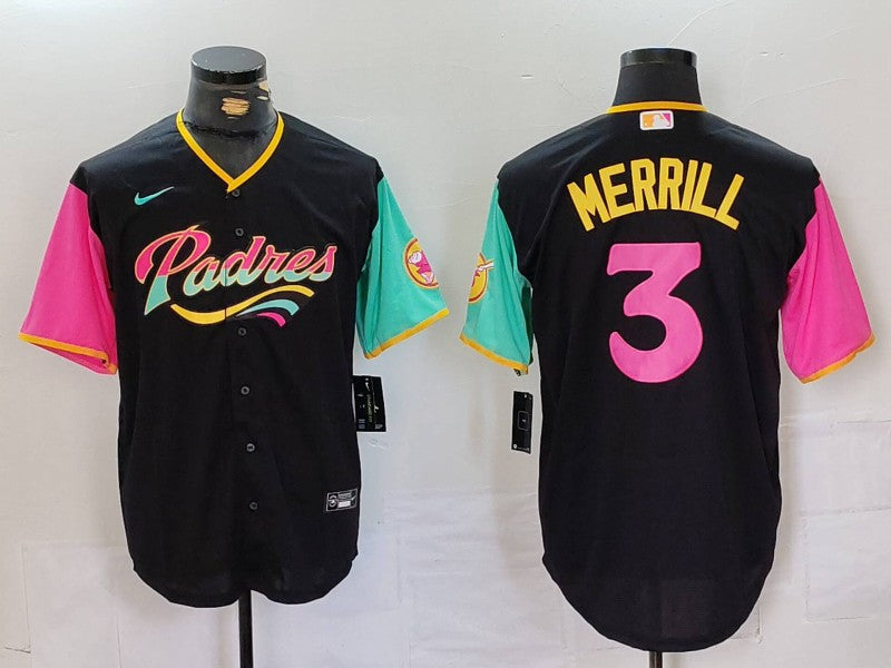 Men's San Diego Padres Jackson Merrill #3 Black City Connect Limited Player Jerseys