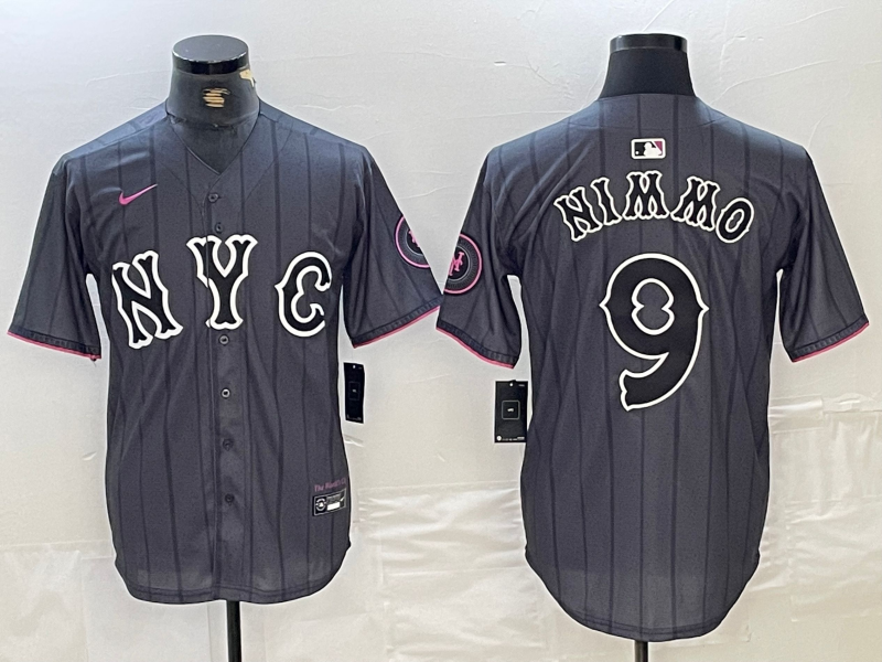 Men's New York Mets Brandon Nimmo #9 Graphite 2024 City Connect Limited Player Jerseys