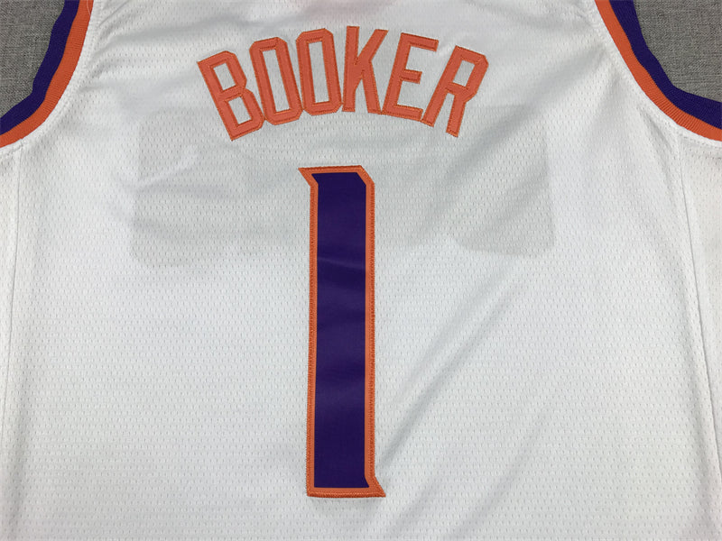 Men's Phoenix Suns Devin Booker #1 White 2022/23 Swingman Jerseys - Association Edition