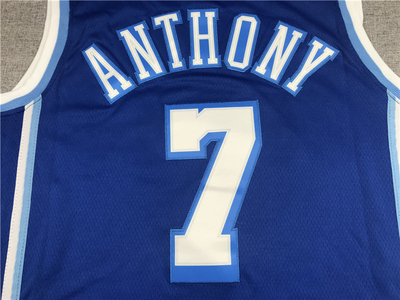 Men's Los Angeles Lakers Carmelo Anthony Blue Hardwood Classic Swingman Jerseys