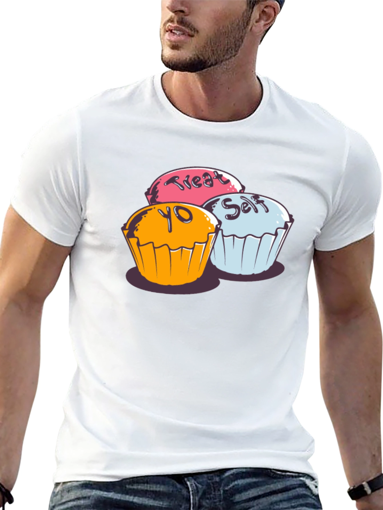 Treat Yo Self Cupcake Graphic T-Shirt - Soft Cotton
