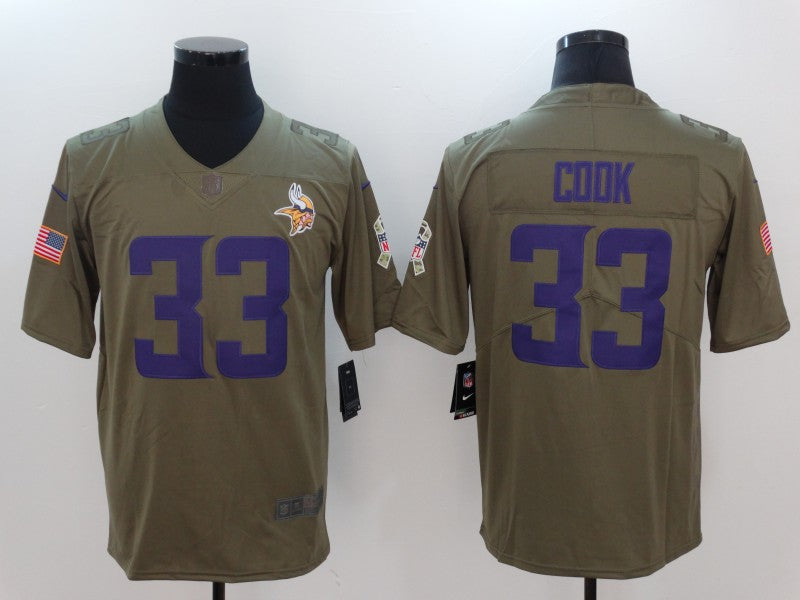 Men's Minnesota Vikings Dalvin Cook #33 Brown Authentic Game Jerseys