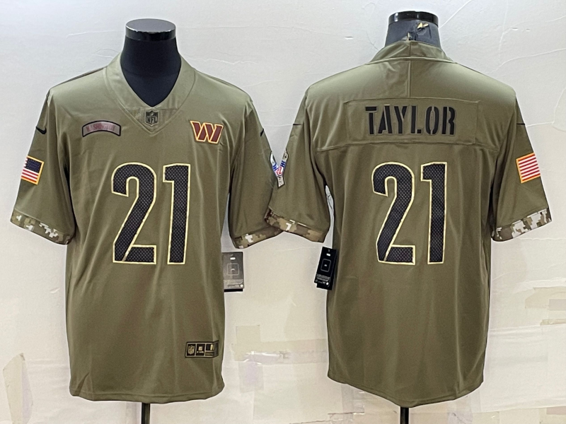Men's Washington Commanders Sean Taylor #21 Olive 2022 Salute To Service Retired Player Limited Jerseys