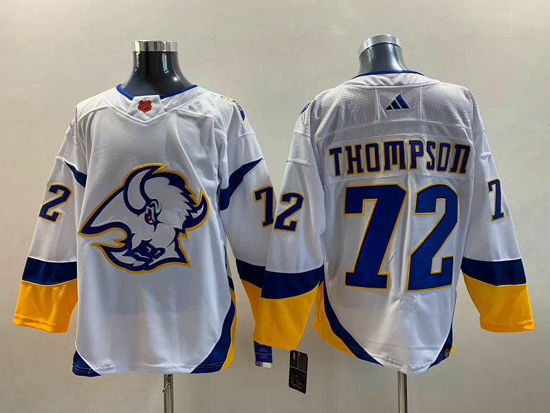 Men's Buffalo Sabres Tage Thompson #72 White Replica Jerseys