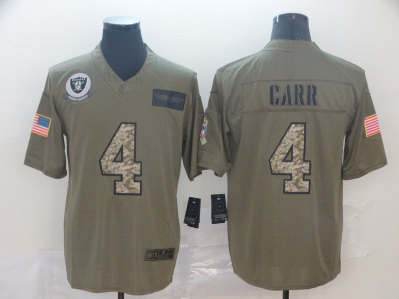 Men's Las Vegas Raiders Derek Carr #4 Brown Alternate Game Jerseys